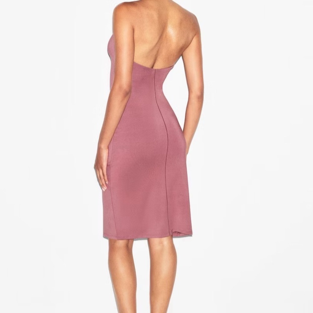 NWT Skims Smooth Layers Plunge Halter Midi Dress Size Large in Rosewood - Picture 2 of 5